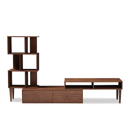 Baxton Studio Haversham Mid-century TV Stand Entertainment Center and Display Unit 121-6784